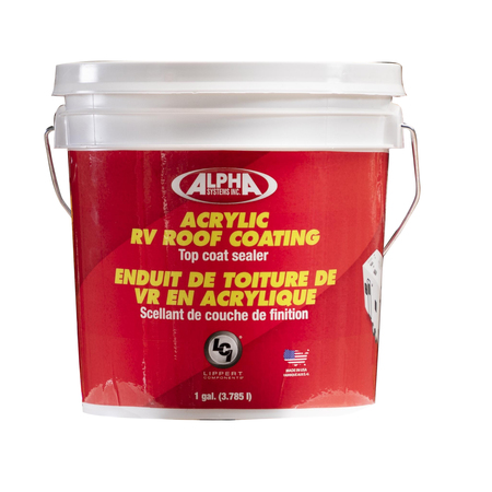 ALPHA SYSTEMS Alpha Systems 862401 Acrylic RV Roof Coating Top Coat Sealer - Gallon, White 862401